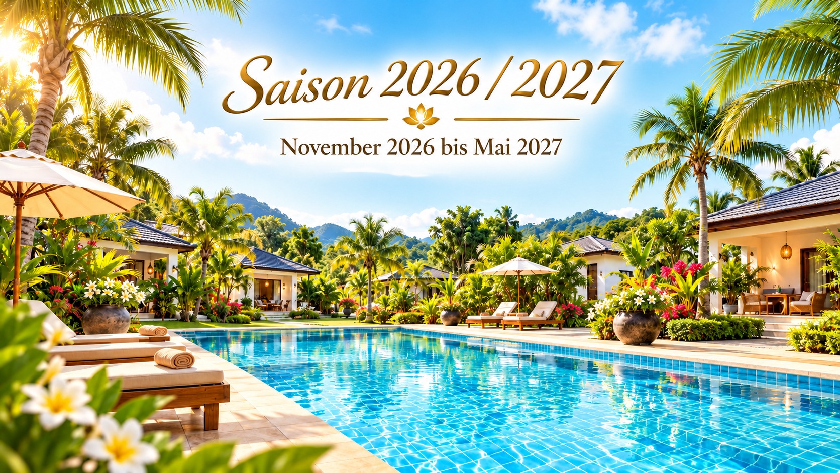 Lotuslodge Saison 2026/2027 von November 2026 bis Mai 2027